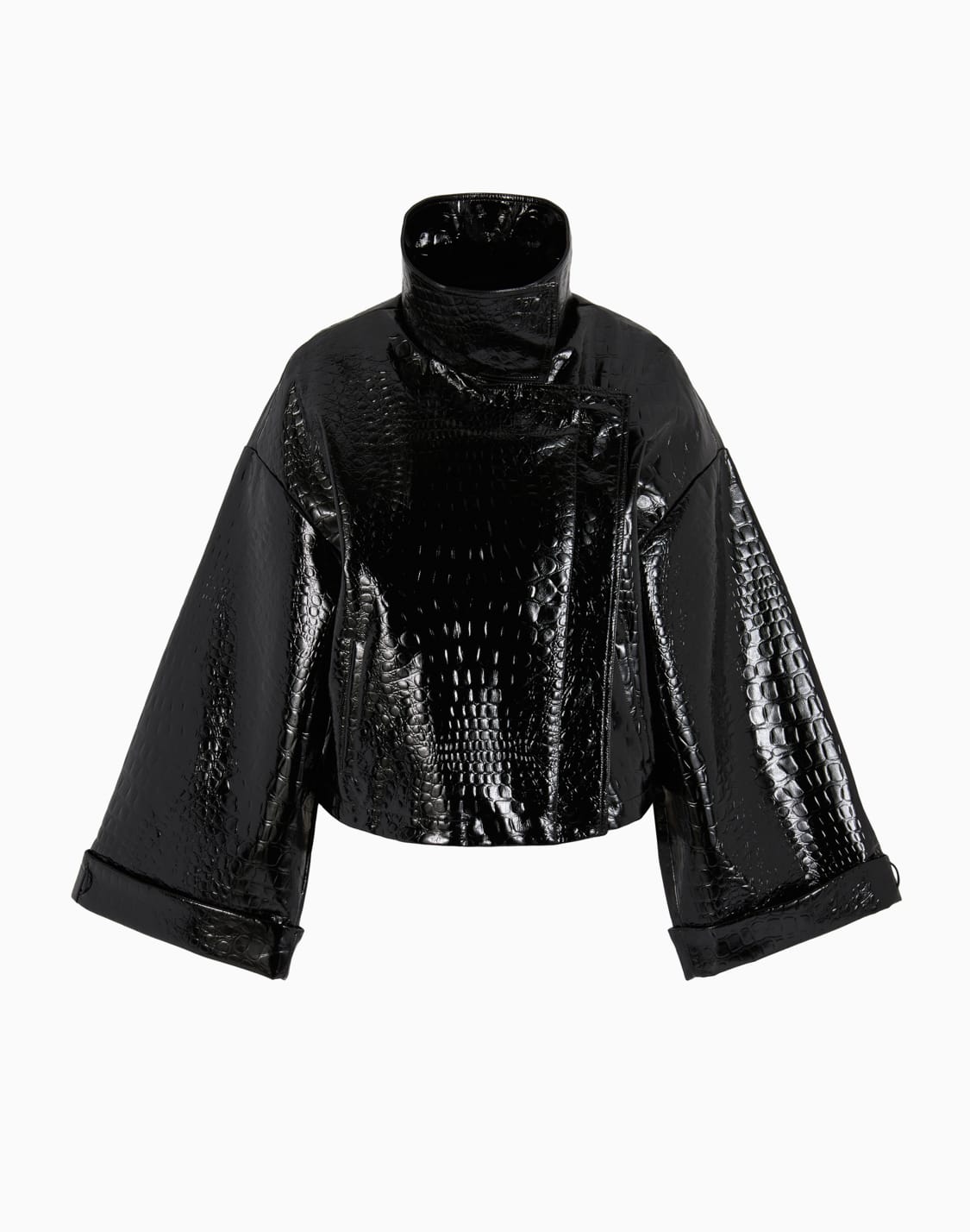 blouson-avec-manches-kimono-en-vinyle-imprim-coco-noir--emporio-armani