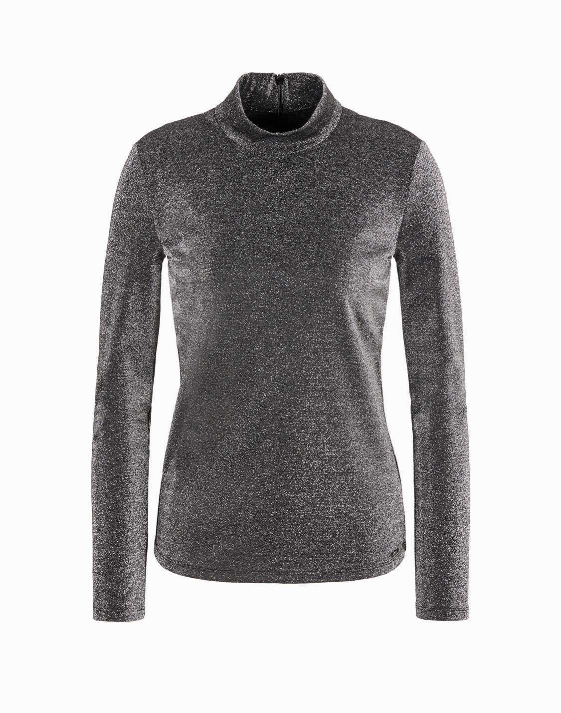 オンライン限定メタリックモックネックプルオバ-シルバ--armani-exchange