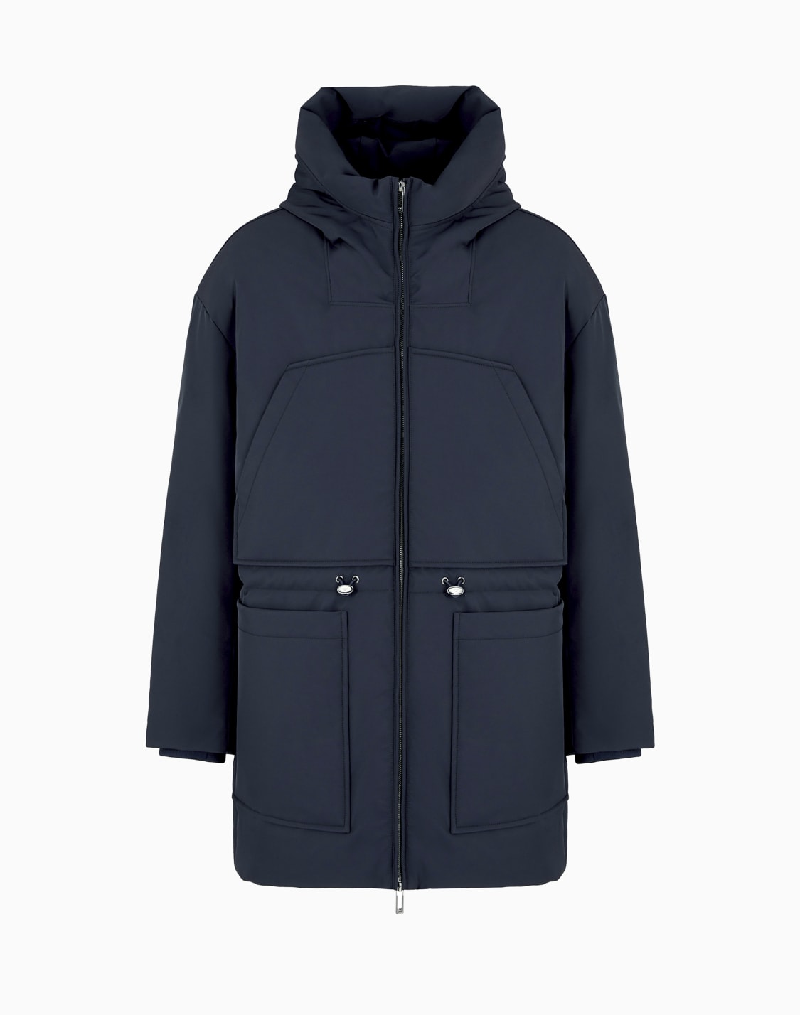 three-quarter-length-hooded-down-jacket-in-water-repellent-nylon-twill-navy-blue--emporio-armani