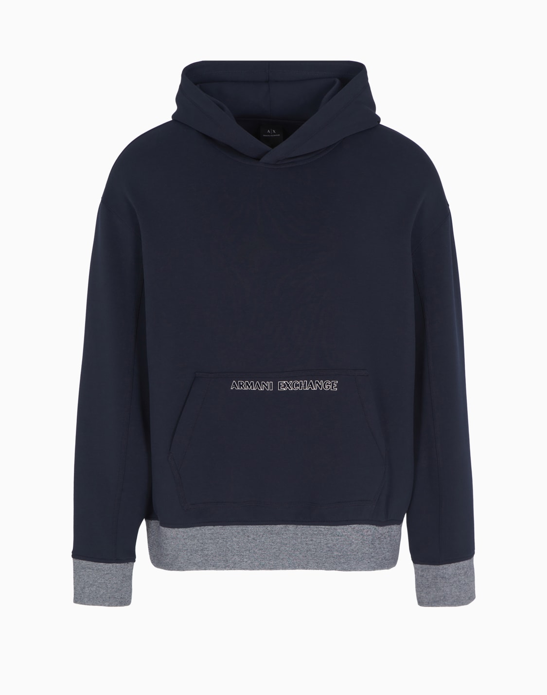 axロゴ-フデッドスウェットプルオバ-ネイビブル--armani-exchange