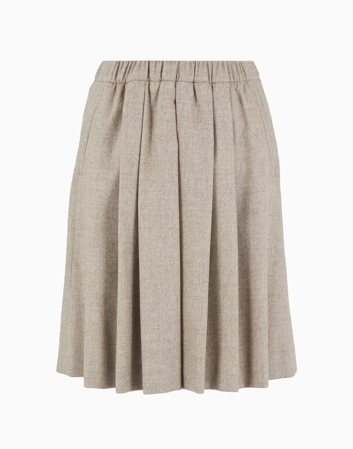icon-mlange-wool-flannel-elasticated-waist-skirt-with-pleats-beige--emporio-armani