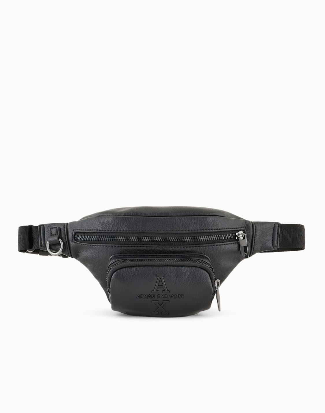 エンボスロゴ-ウエストバッグ-ブラック--armani-exchange