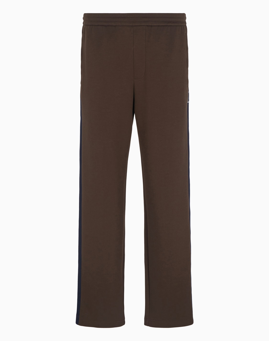 regular-fit-trousers-in-stretch-cotton-with-elasticated-waist-brown--armani-exchange