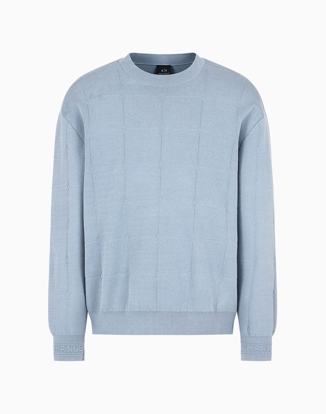 -checked-jacquard-crewneck-sweater-light-blue--armani-exchange