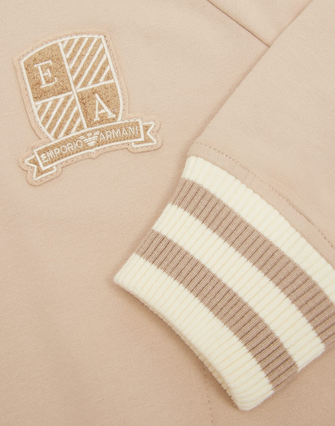 oversized-sweatshirt-in-jersey-with-logo-crest-patch-beige--emporio-armani