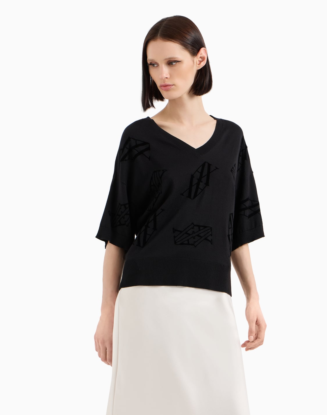 -flocked-monogram-cotton-and-silk-blend-sweater-black--armani-exchange