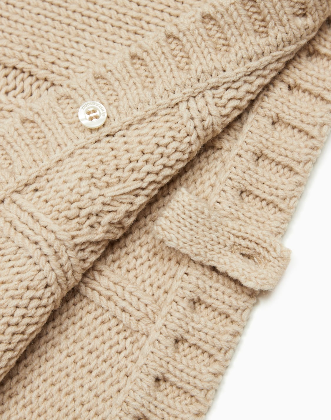 hooded-cape-in-a-cable-detail-knit-beige--emporio-armani