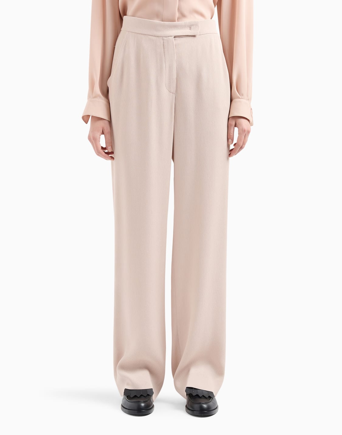 pantaloni-palazzo-in-cady-cannet-icon-rosa--emporio-armani