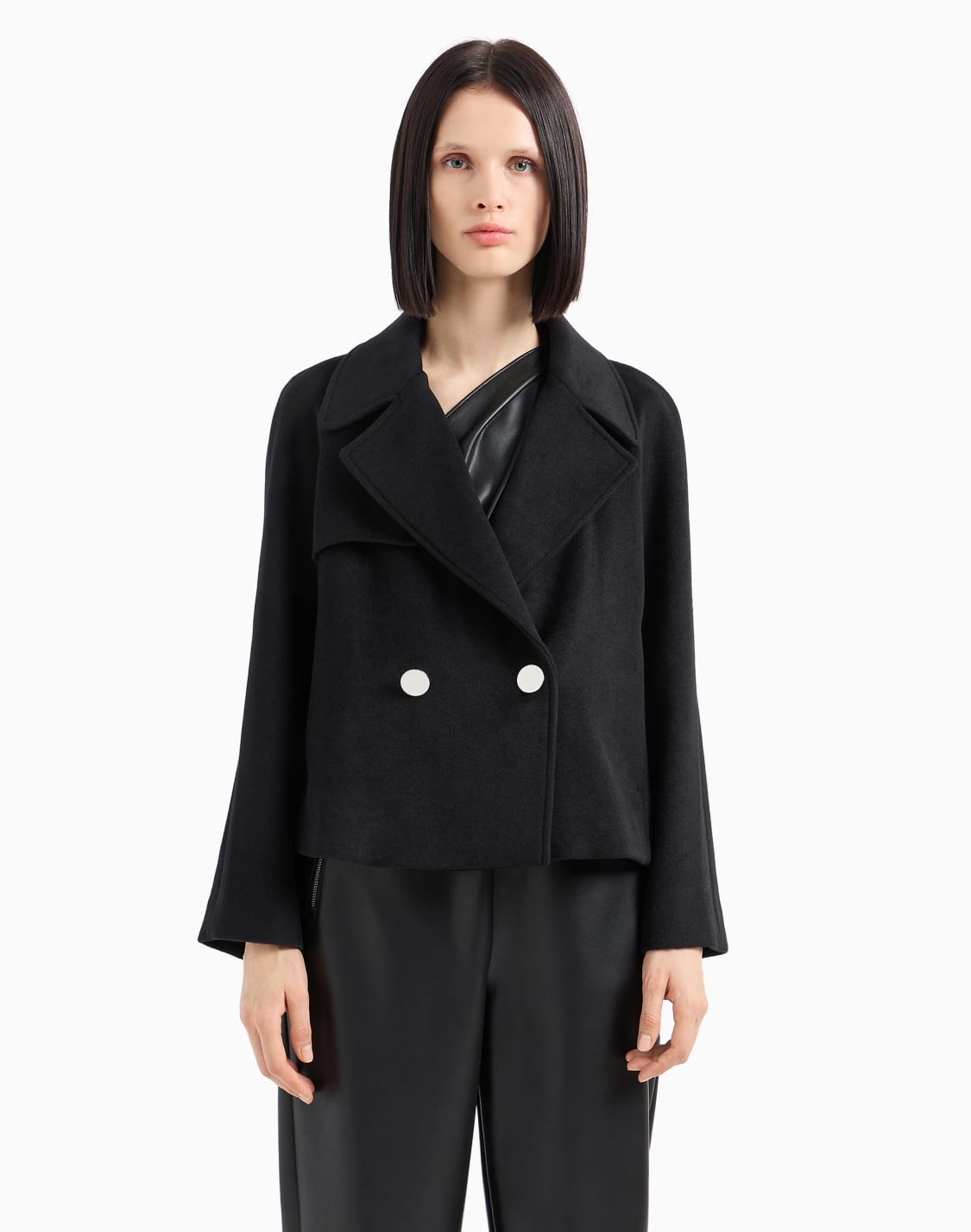 オンライン限定ダブルブレストボクシフィットジャケット-ブラック--armani-exchange