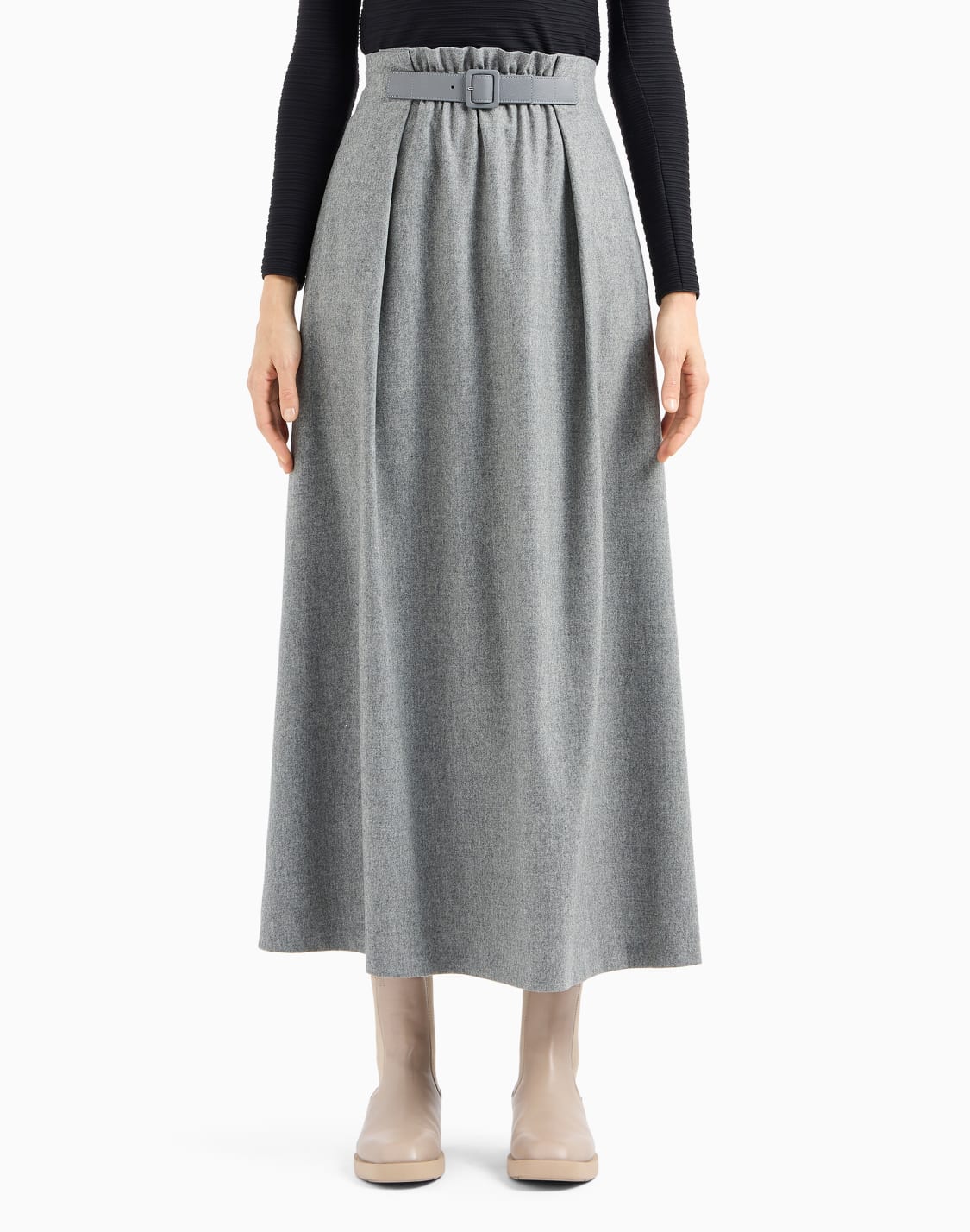 long-flannel-skirt-with-leather-belt-grey--emporio-armani