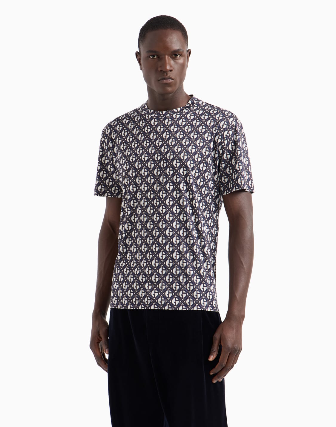 crew-neck-t-shirt-in-monogrammed-silk-and-cotton-patterned--giorgio-armani