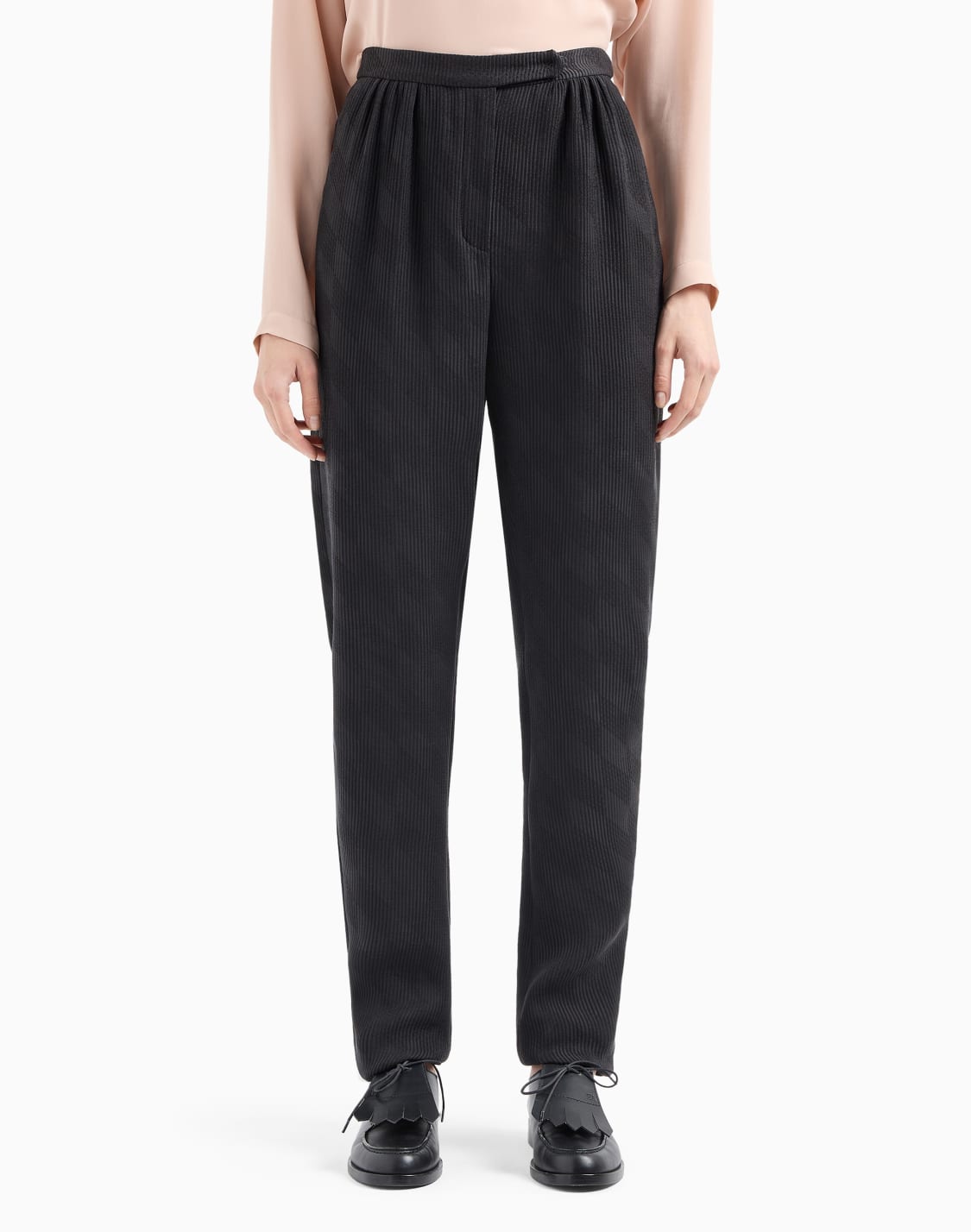 icon-jacquard-cannet-fabric-oval-leg-trousers-with-pleats-brown--emporio-armani