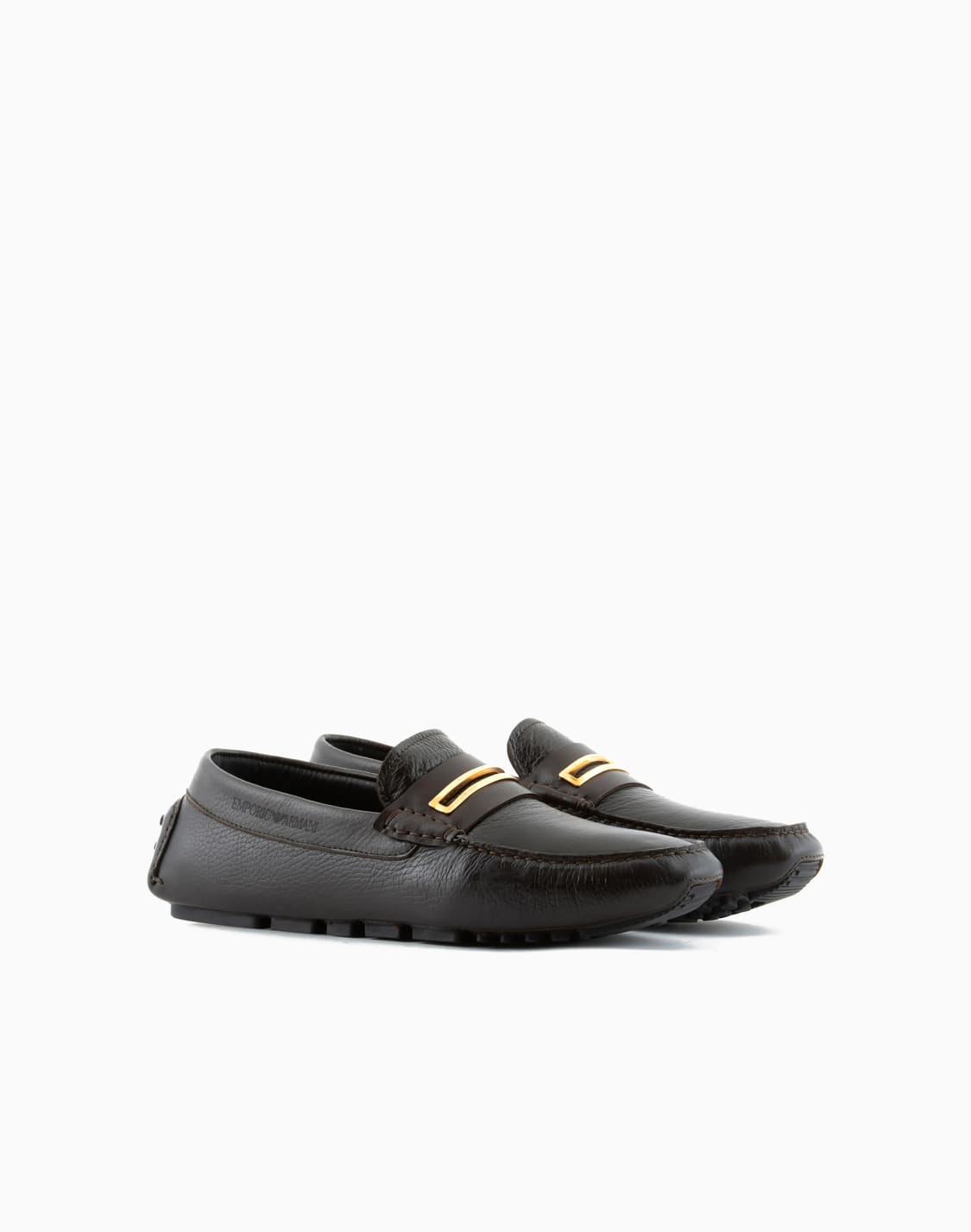 pebbled-leather-driving-loafers-with-stirrup-bar-brown--emporio-armani