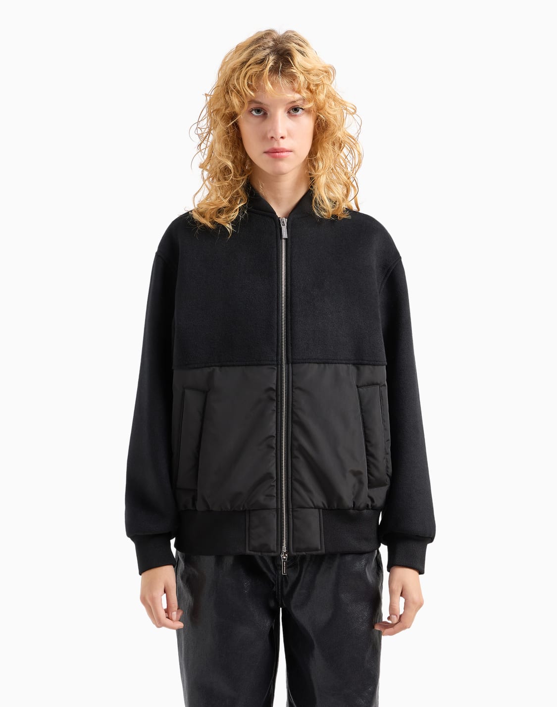 オンライン限定パデッドボンバジャケット-ブラック--armani-exchange