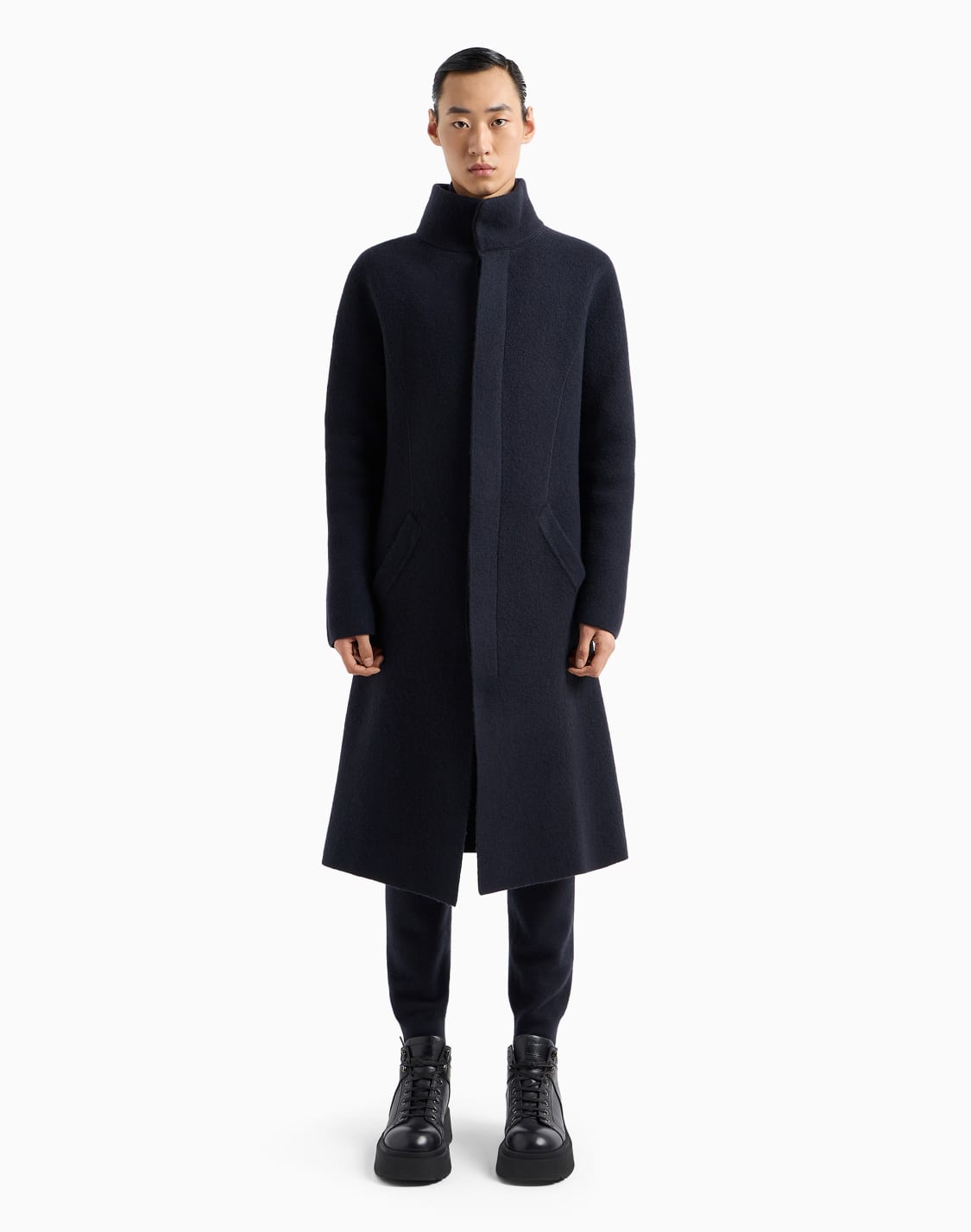 icon-virgin-wool-plain-knit-turtleneck-coat-navy-blue--emporio-armani