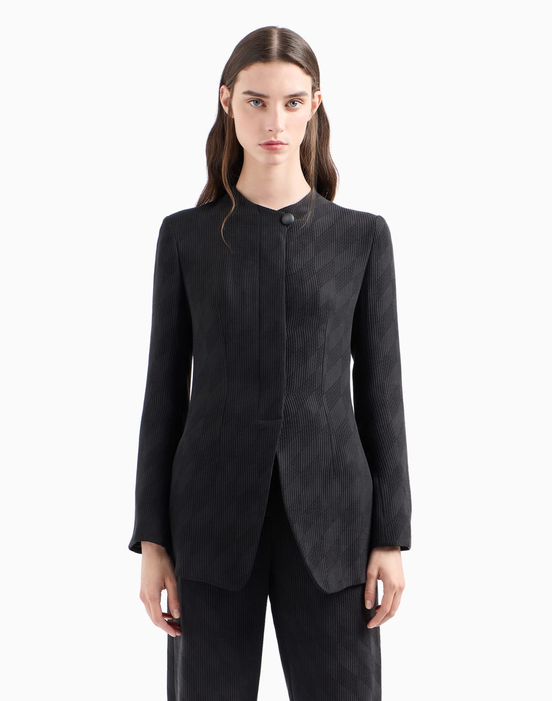 icon-jacquard-cannet-jacket-with-an-off-centre-closure-brown--emporio-armani