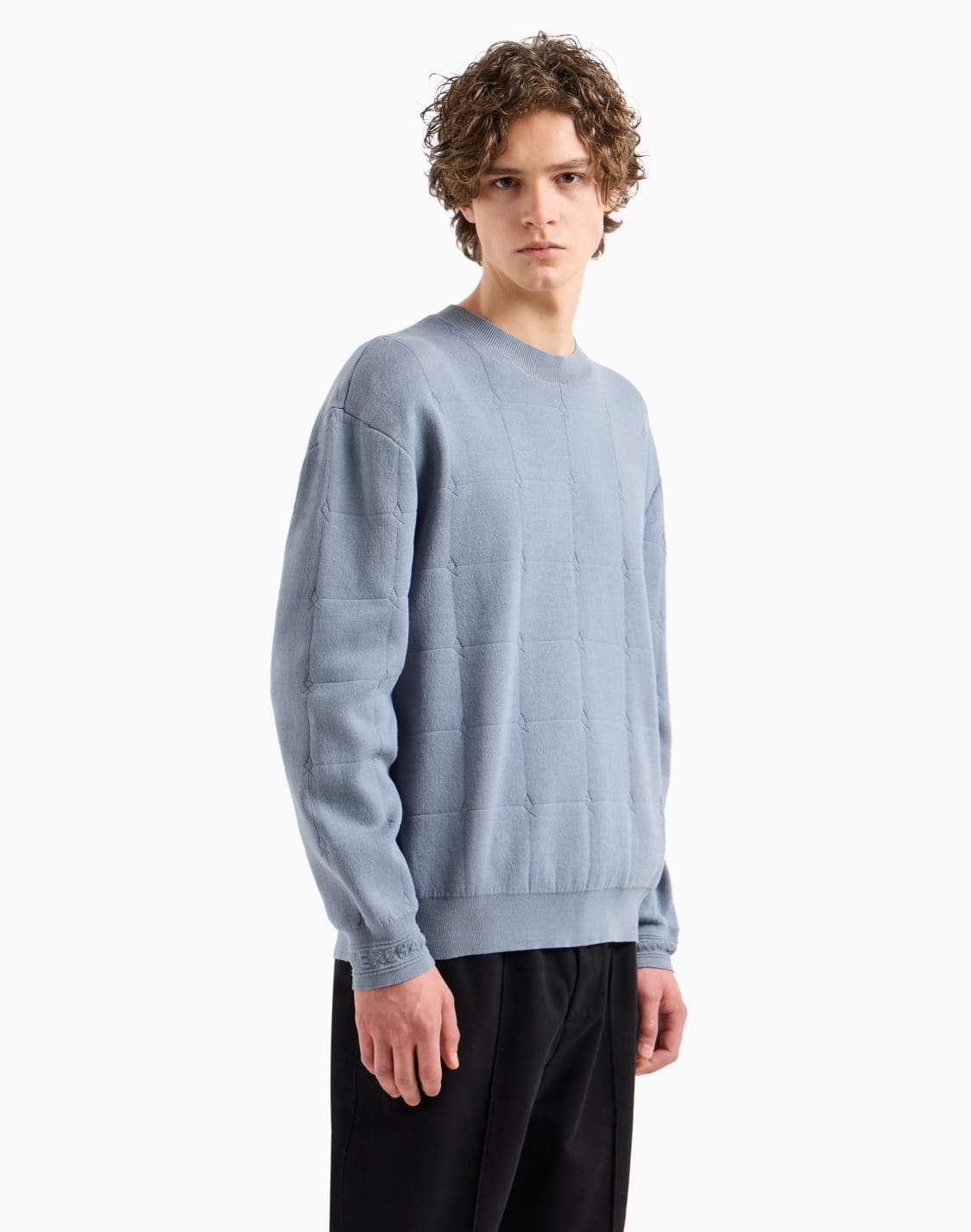 -checked-jacquard-crewneck-sweater-light-blue--armani-exchange