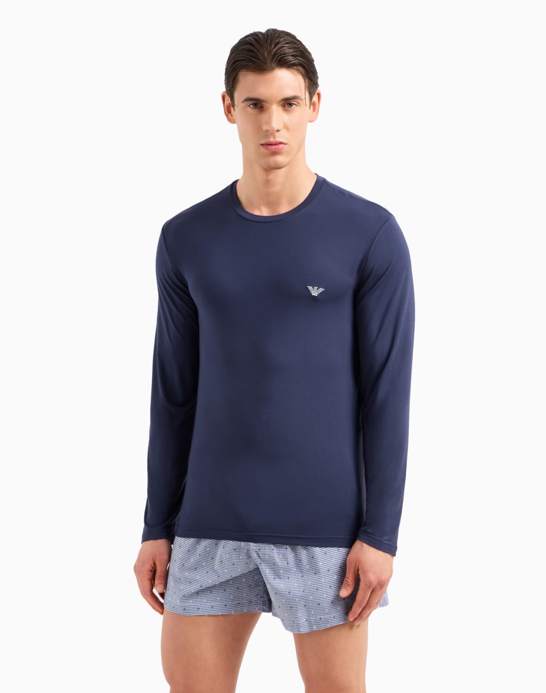 fitted-loungewear-top-in-cosy-modal-blue--emporio-armani