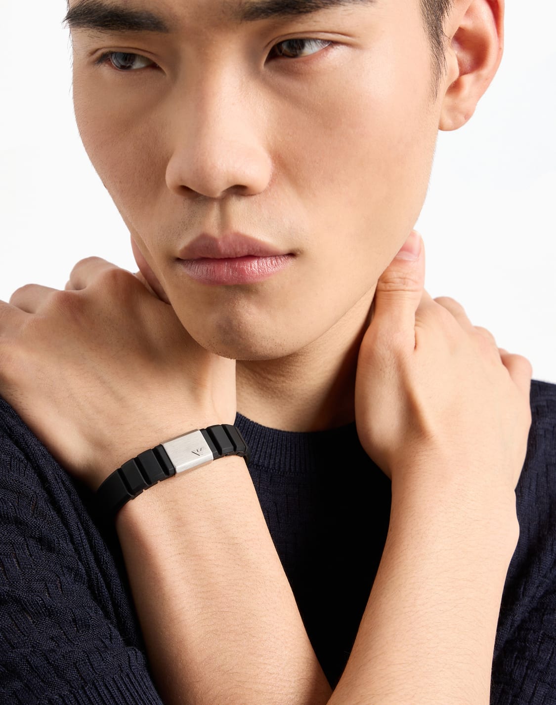 black-silicone-and-stainless-steel-id-bracelet-multicoloured--emporio-armani
