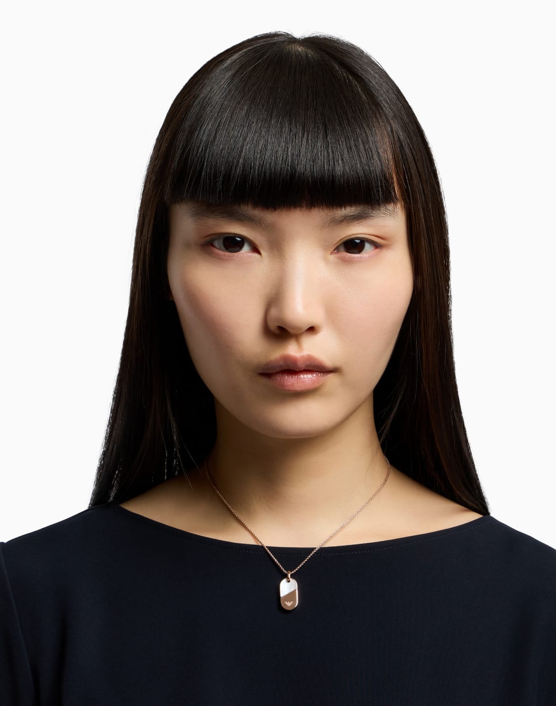 -ドッグタッグネックレス-ステンレススチル-ロズゴルド仕上げ-マルチカラ--emporio-armani