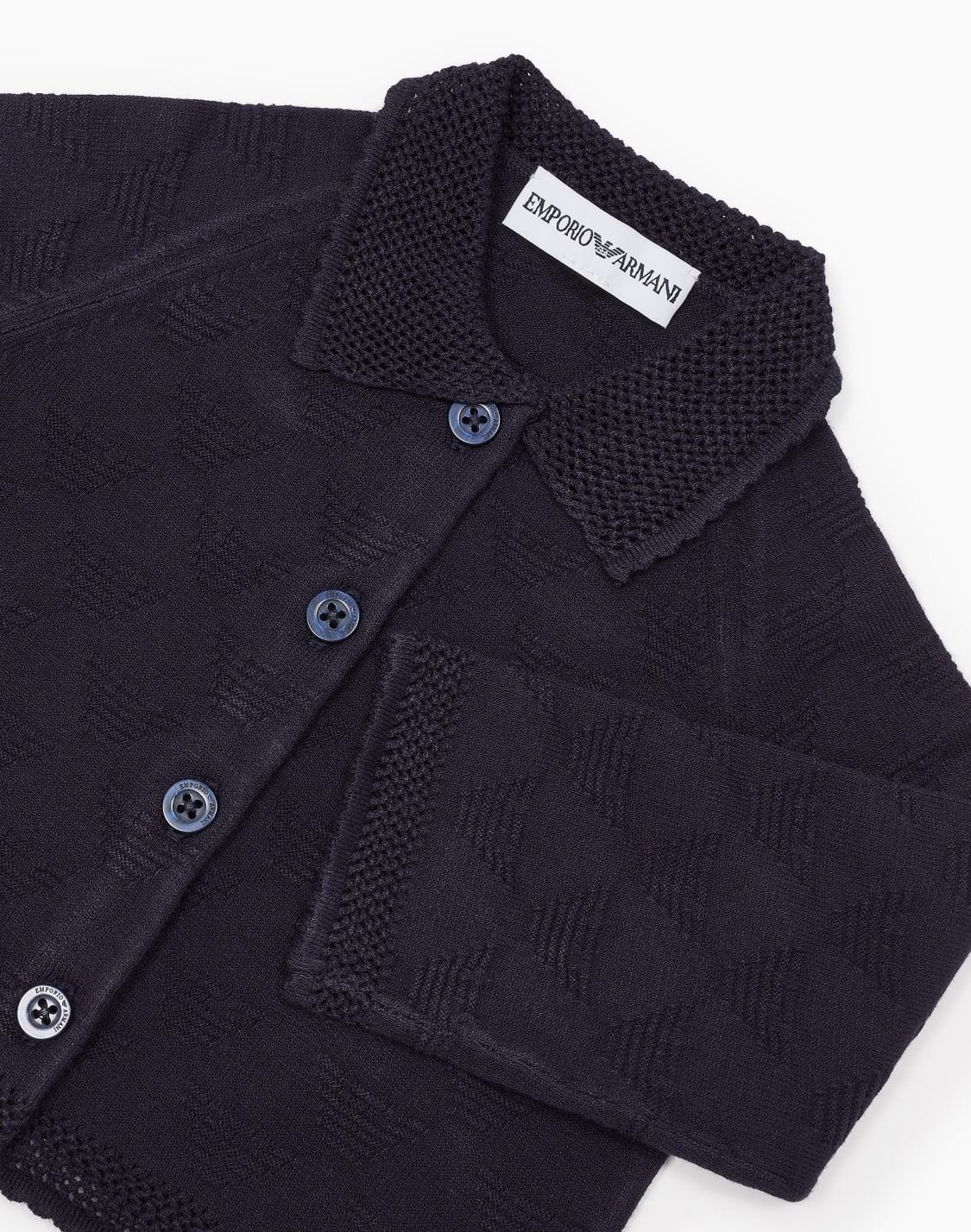 カディガン-ジャカドニット-オルオバイグル-ネイビブル--emporio-armani