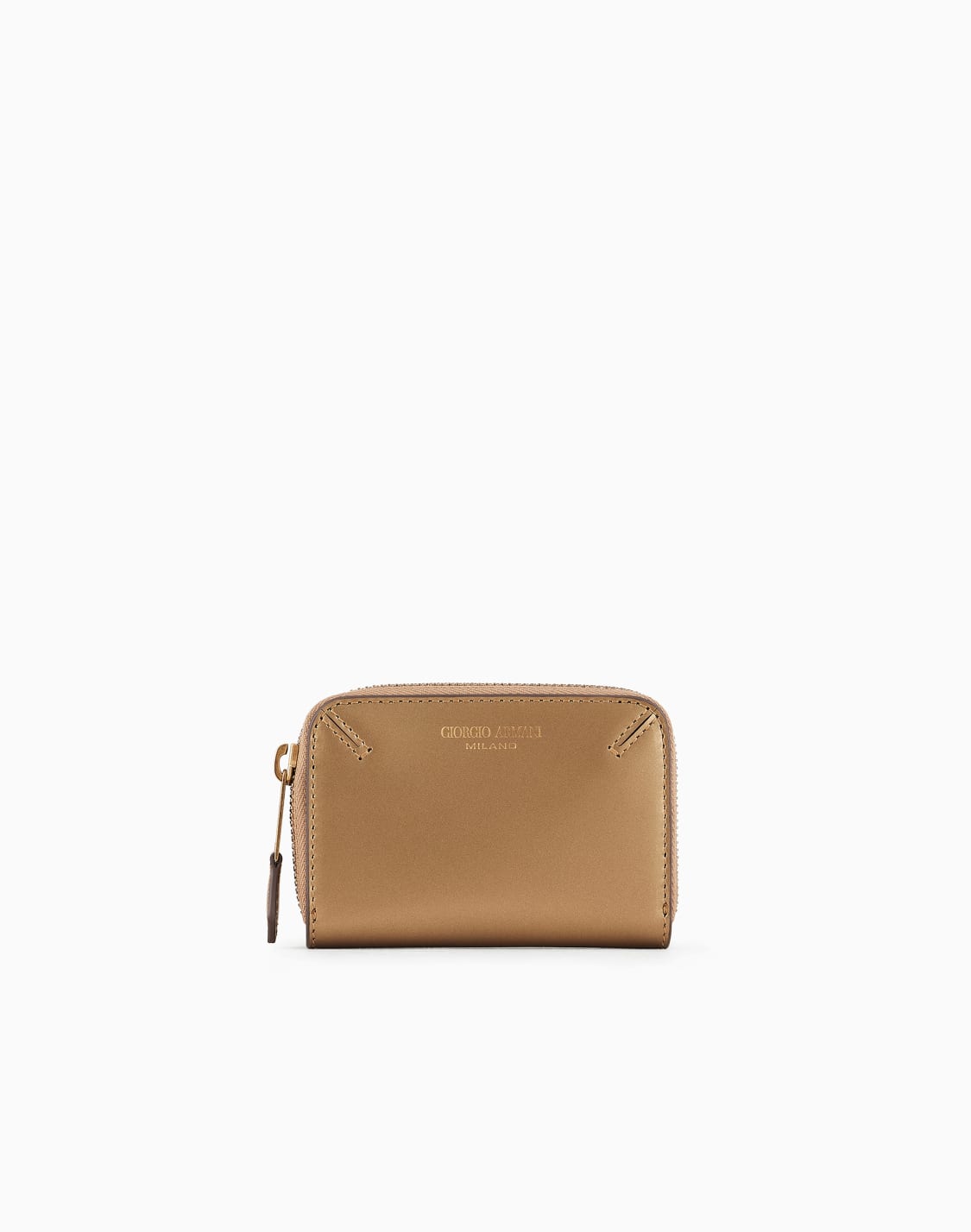 tarjetero-la-prima-con-cremallera-perimetral-tamao-mini-de-piel-laminada-dorado--giorgio-armani