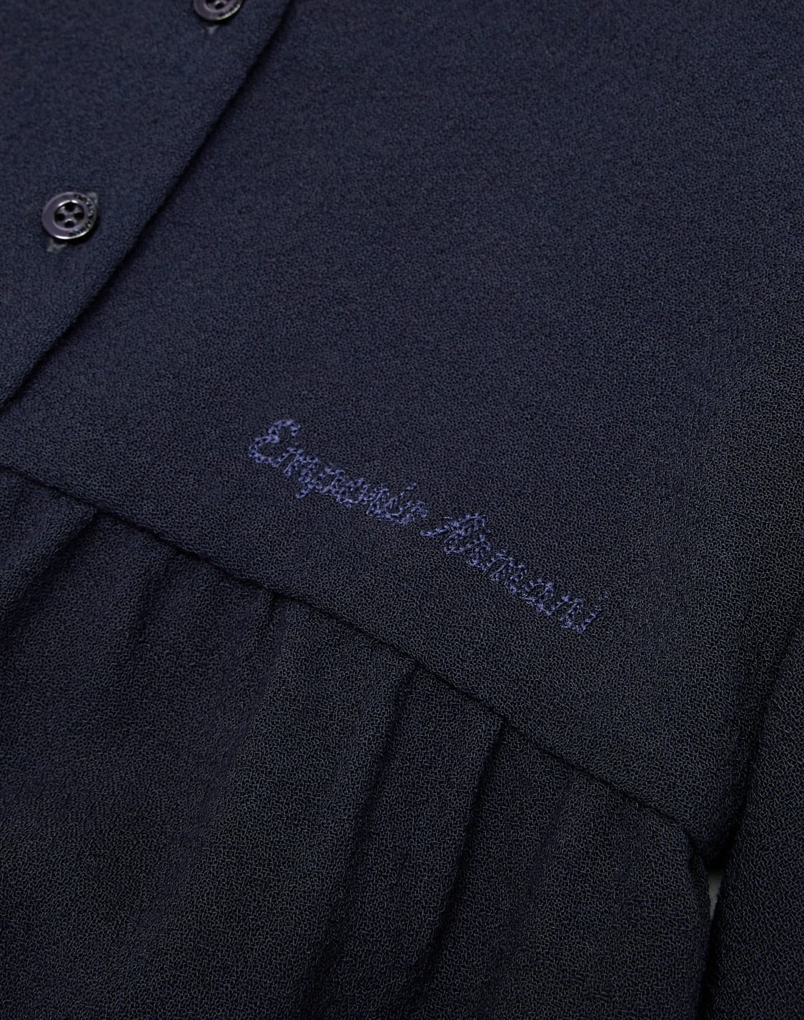 ドレス-ウルビスコス混紡-ロゴ刺繍-ブル--emporio-armani
