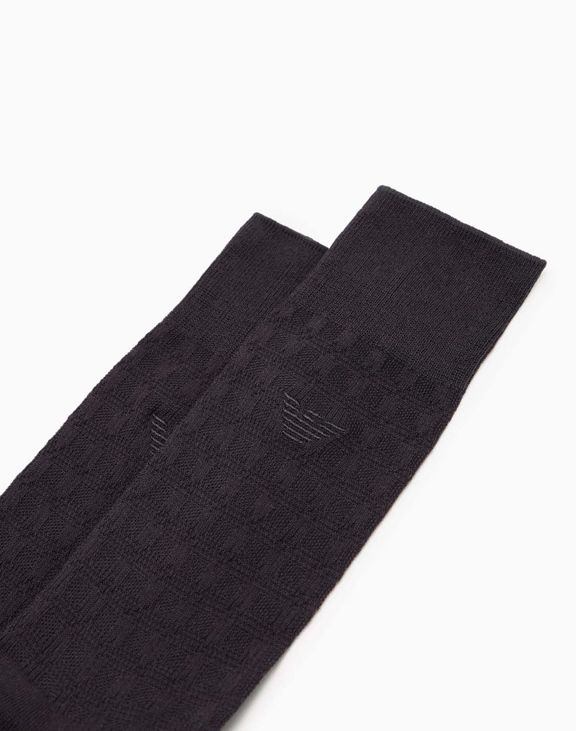 クル丈刺繍イグルロゴソックス-グレ--emporio-armani
