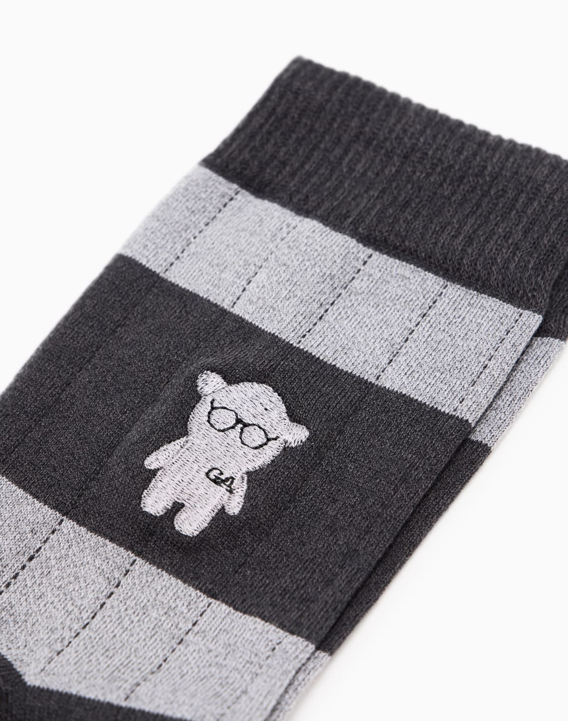 クル丈刺繍マンガベアソックス-ブル--emporio-armani