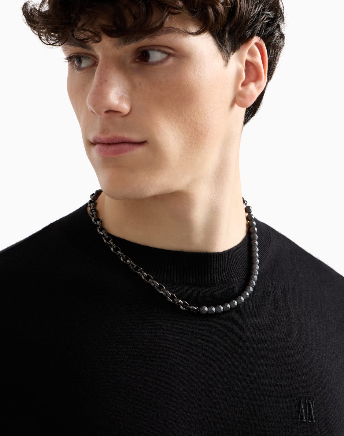 -gunmetal-hematite-chain-necklace-multicoloured--armani-exchange