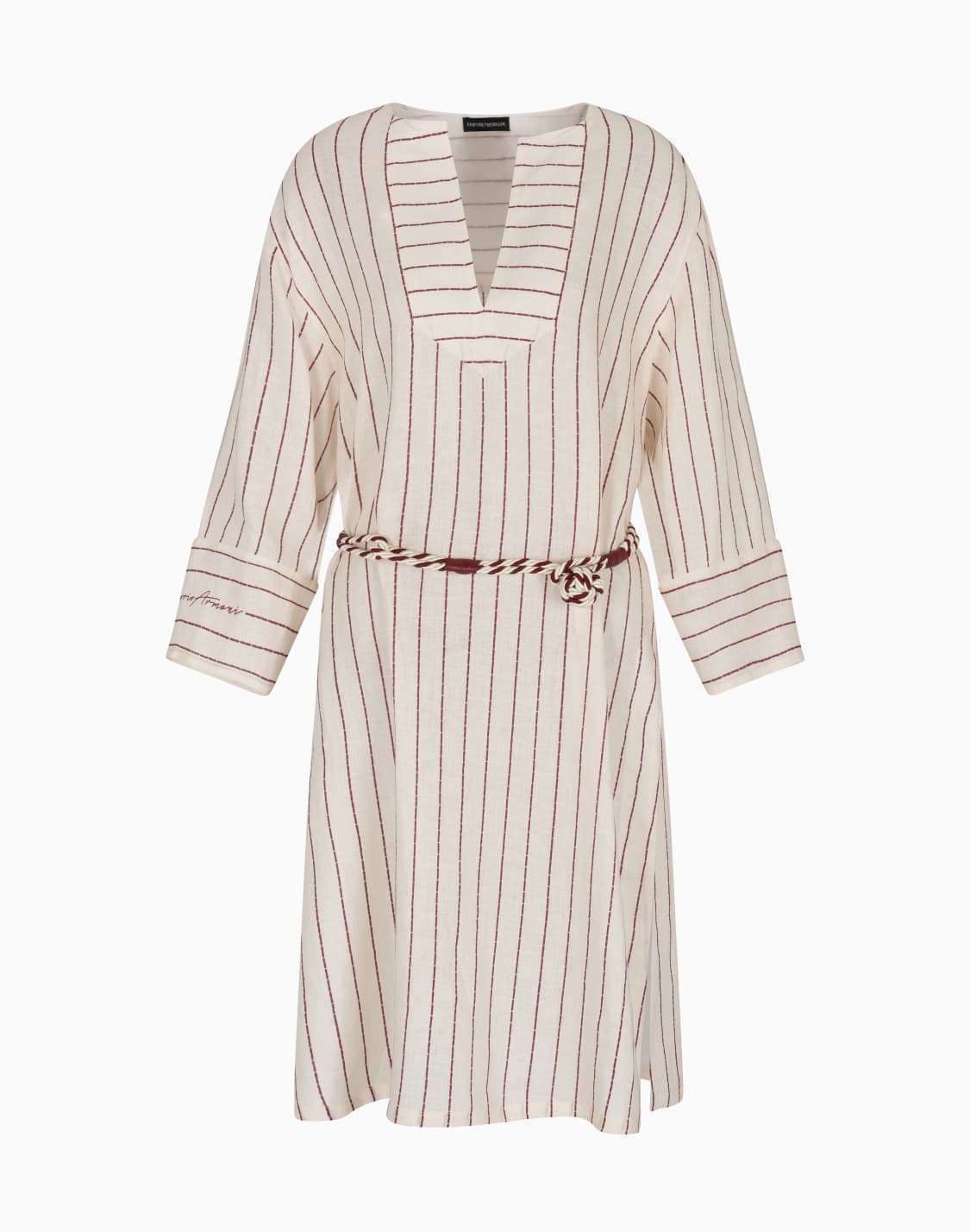 resort-capsule-collection-pinstripe-print-linen-dress-with-belt-white--emporio-armani