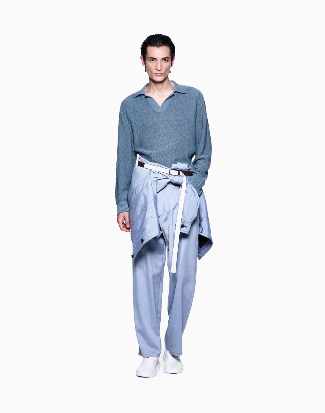 pull-polo-en-coton-jacquard-bleu-clair--giorgio-armani