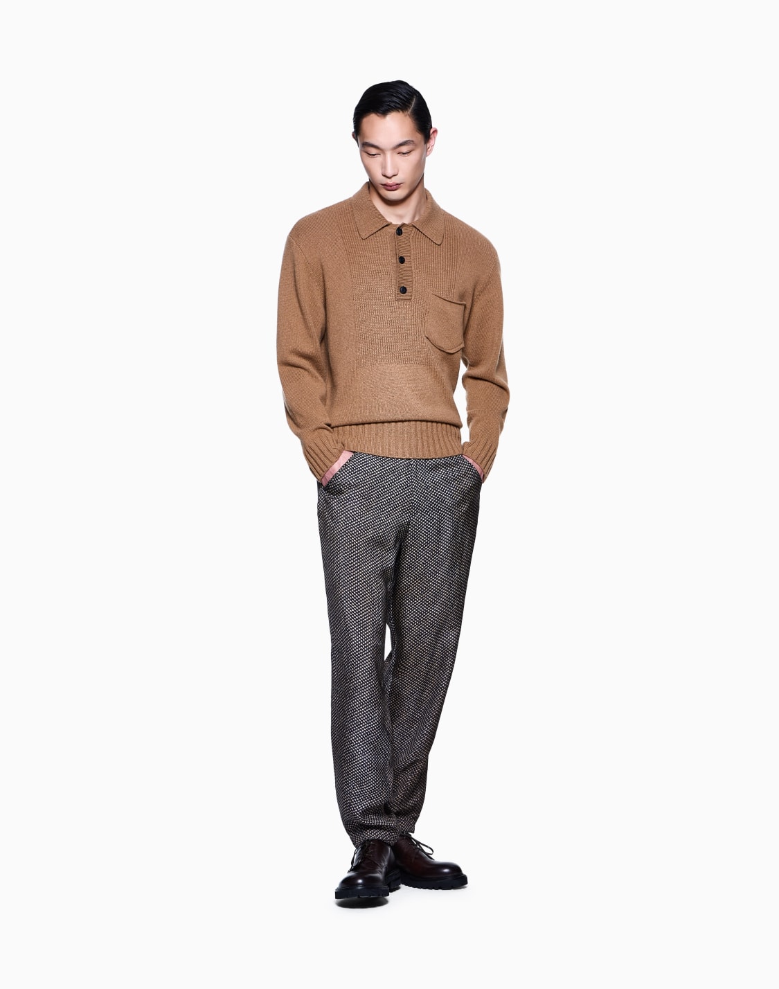polo-a-maniche-lunghe-in-cashmere-cammello--giorgio-armani