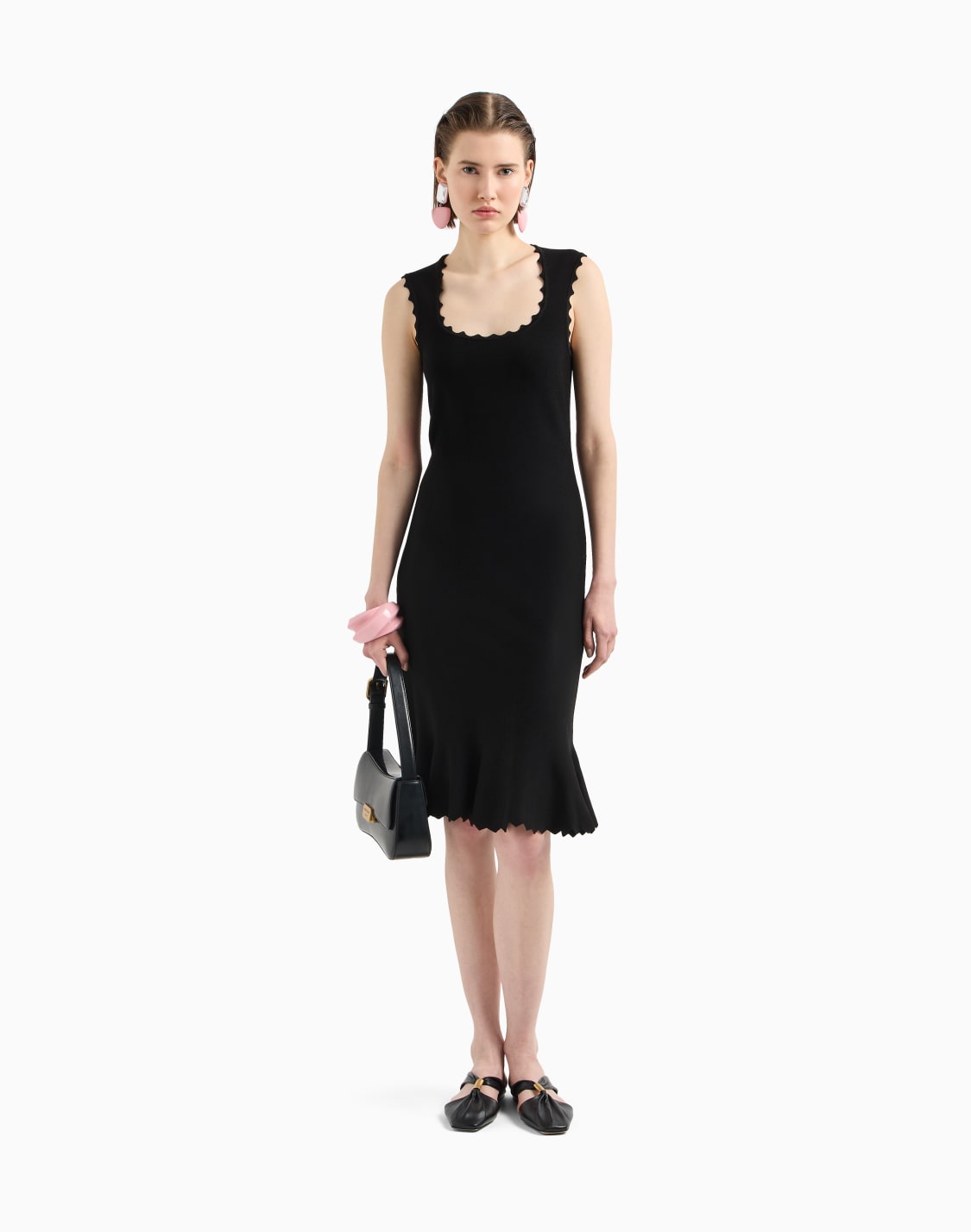 knitted-dress-with-scalloped-edges-black--emporio-armani