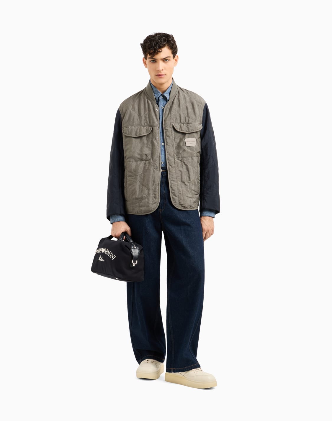 camicia-in-cotone-chambray-azzurro--emporio-armani