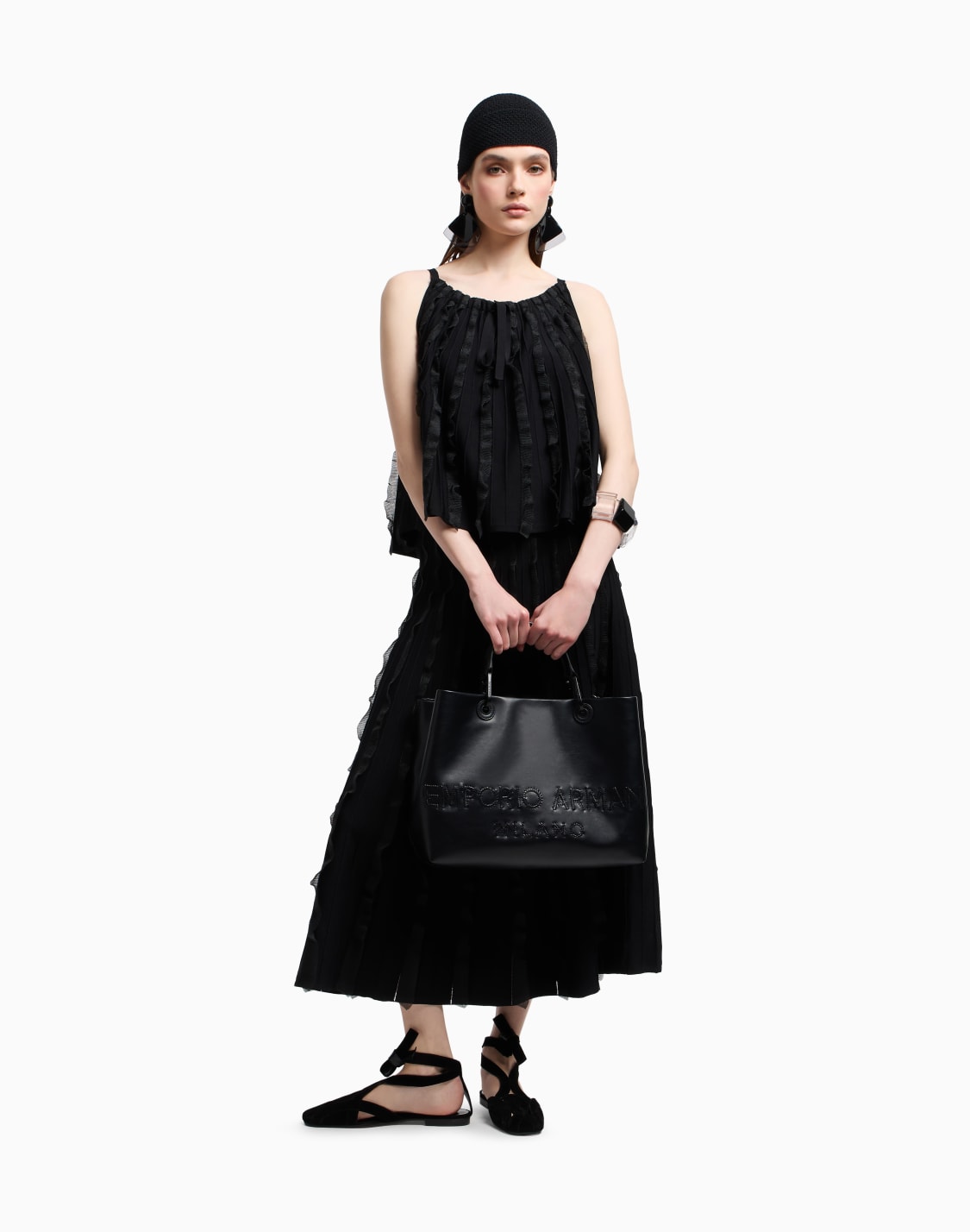 viscose-knit-skirt-with-ruches-black--emporio-armani