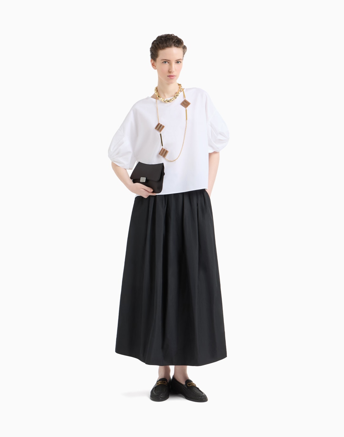 poplin-blouse-with-twisted-sleeves-white--emporio-armani
