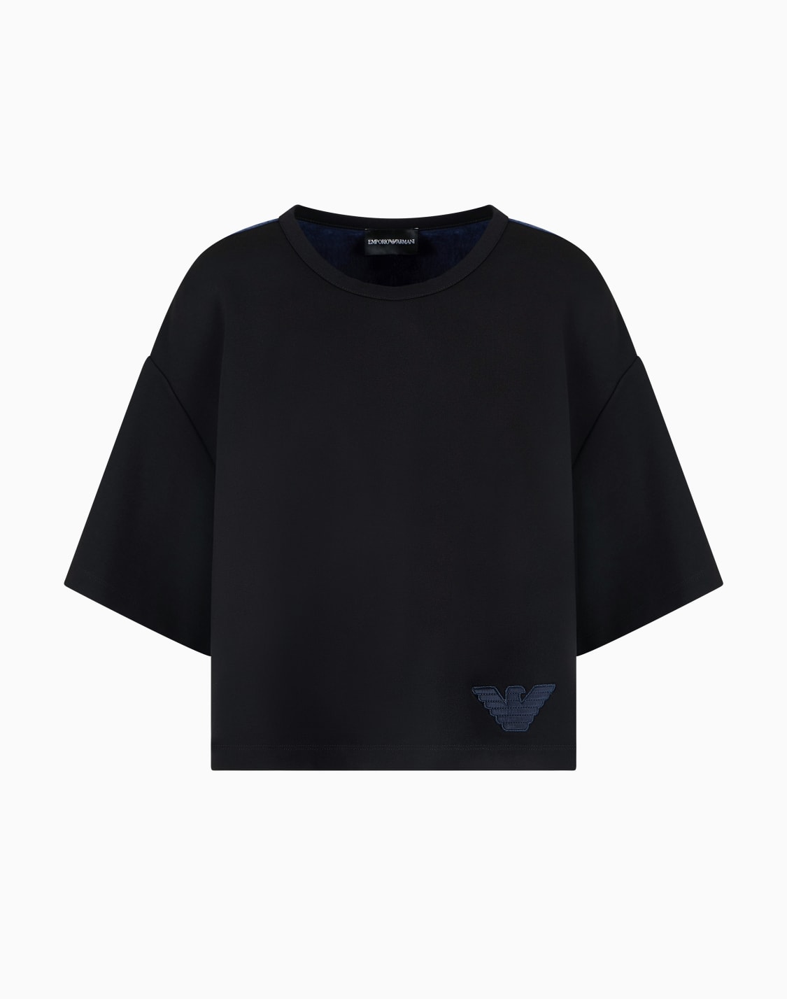 半袖スウェットシャツ-インタロックジャジ-ブラック--emporio-armani