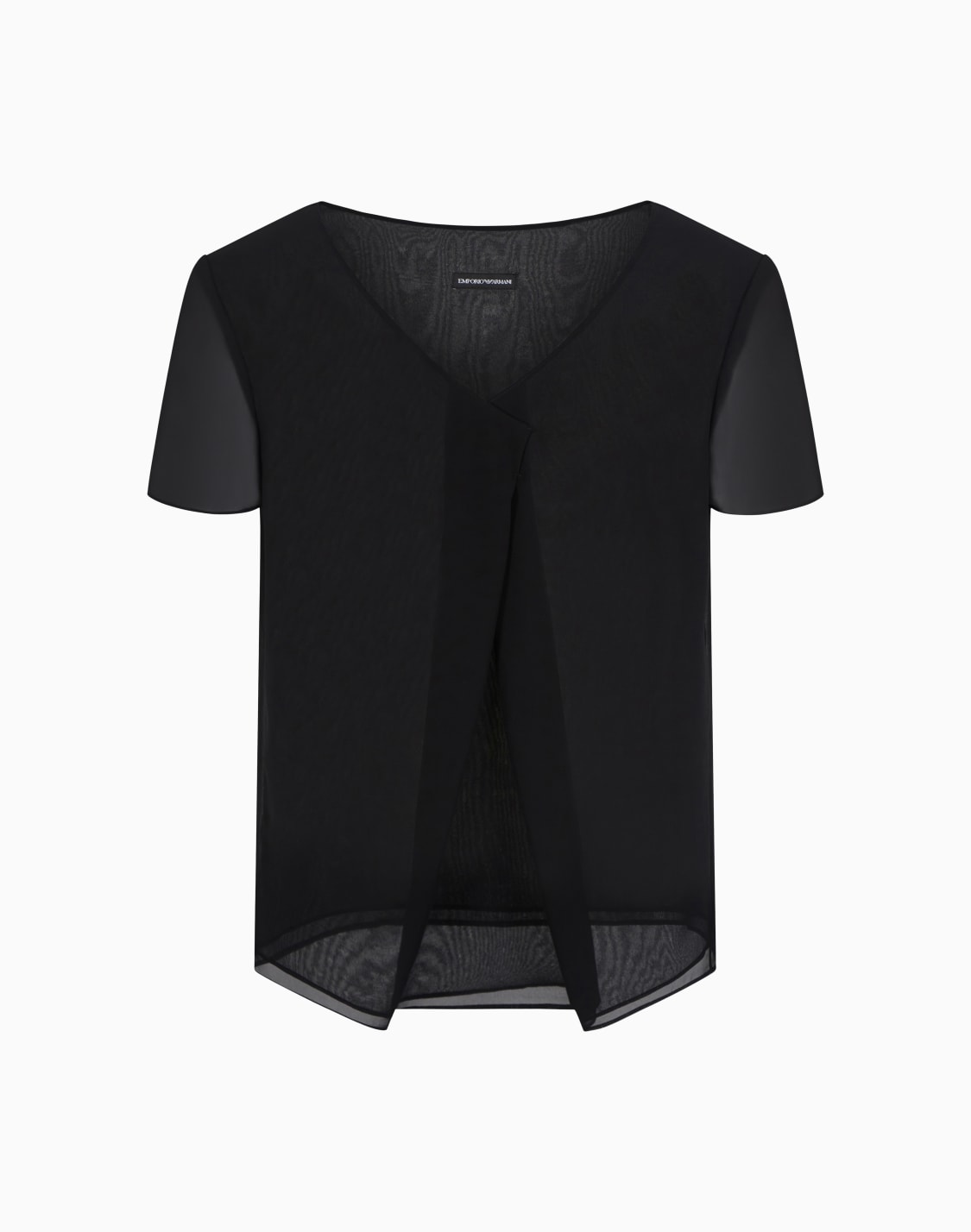 vネックブラウス-テクニカルジョゼット-ブラック--emporio-armani