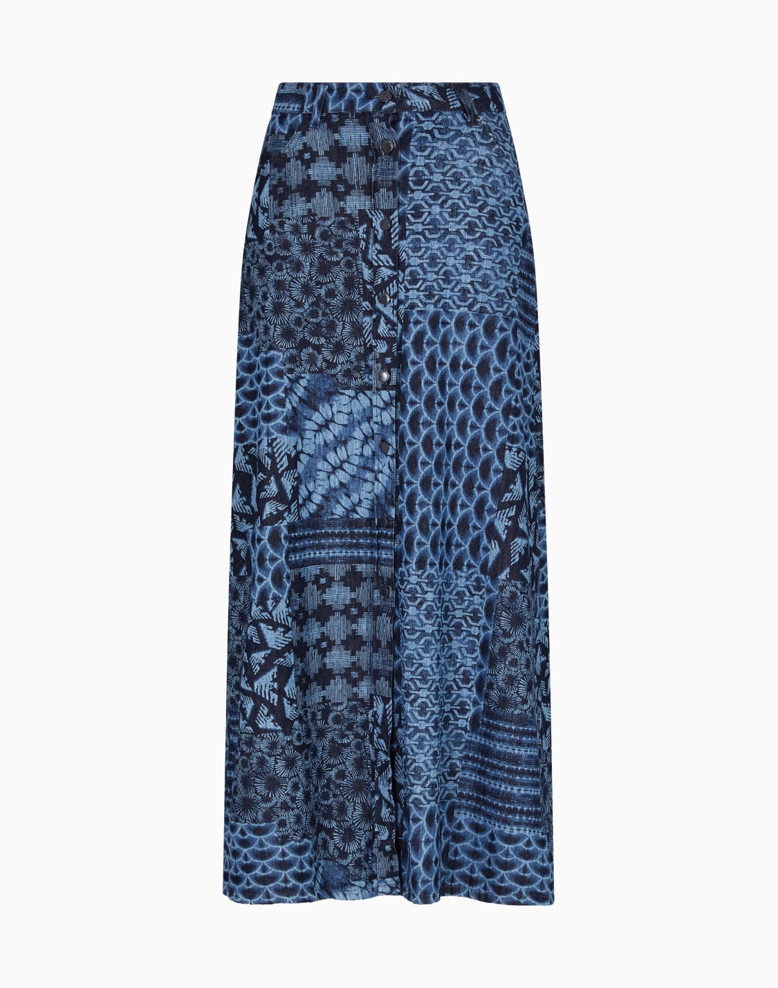 cotton-denim-skirt-with-all-over-print-blue--emporio-armani