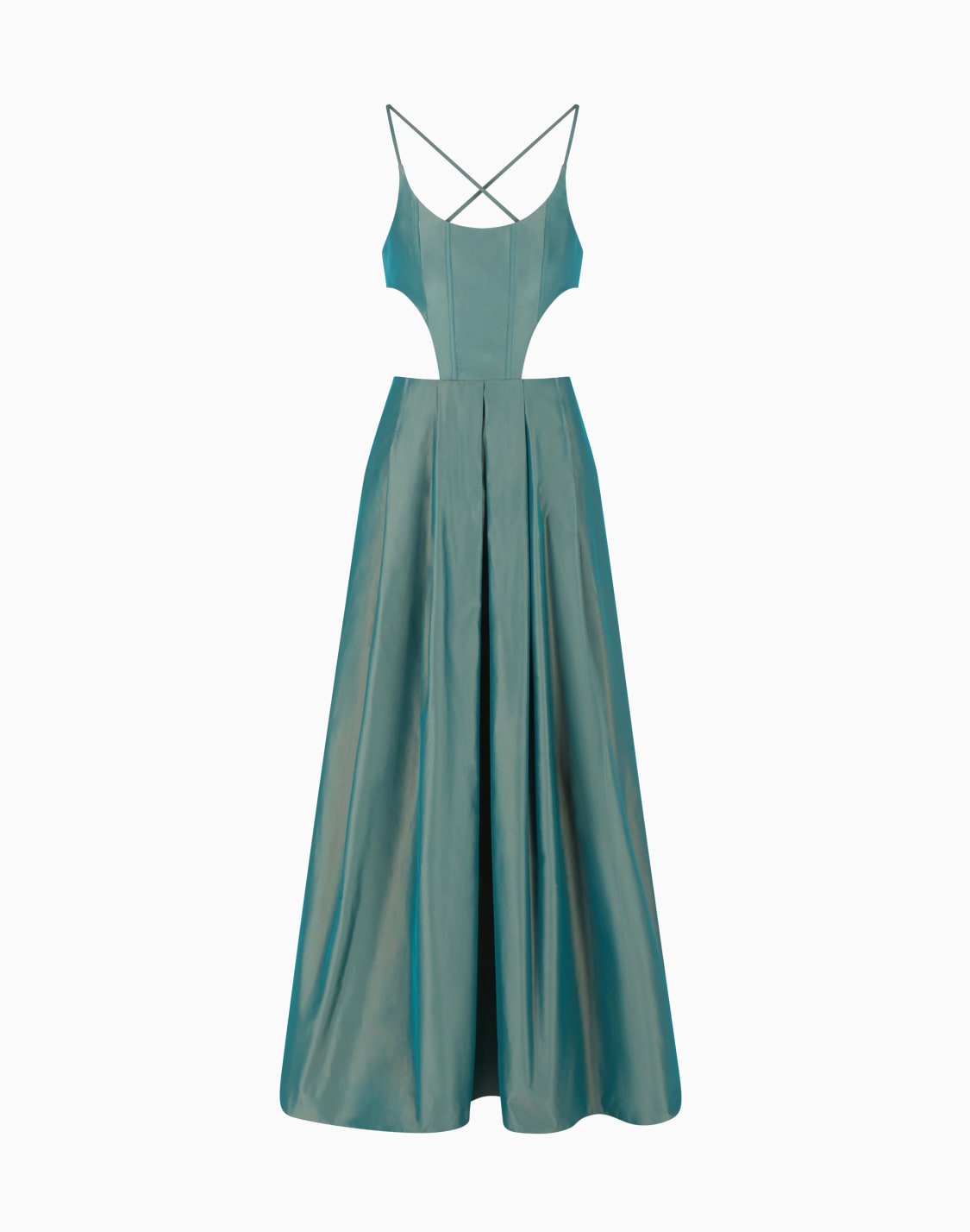 taffeta-long-dress-with-cut-out-detail-green--emporio-armani