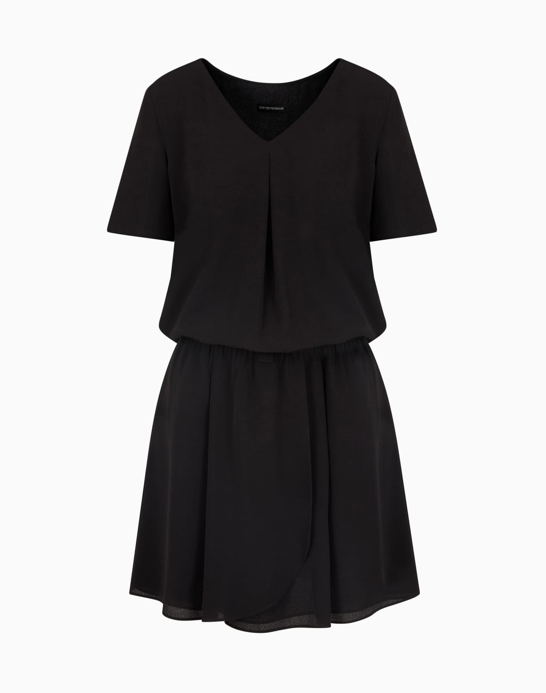fluid-crpe-short-dress-with-gathering-and-a-belt-at-the-waist-black--emporio-armani