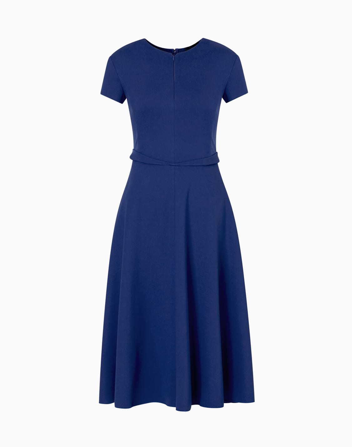 short-sleeved-dress-in-milano-stitch-fabric-blue--emporio-armani