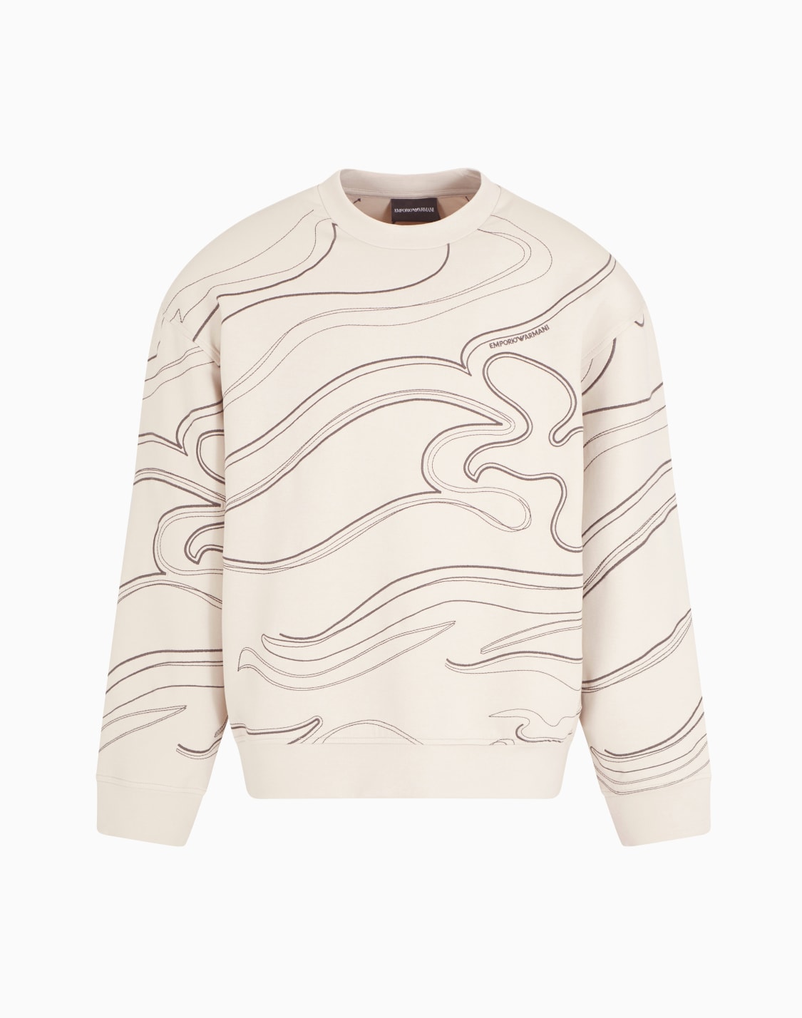 felpa-in-double-jersey-con-ricamo-impunturato-asv-grigio--emporio-armani