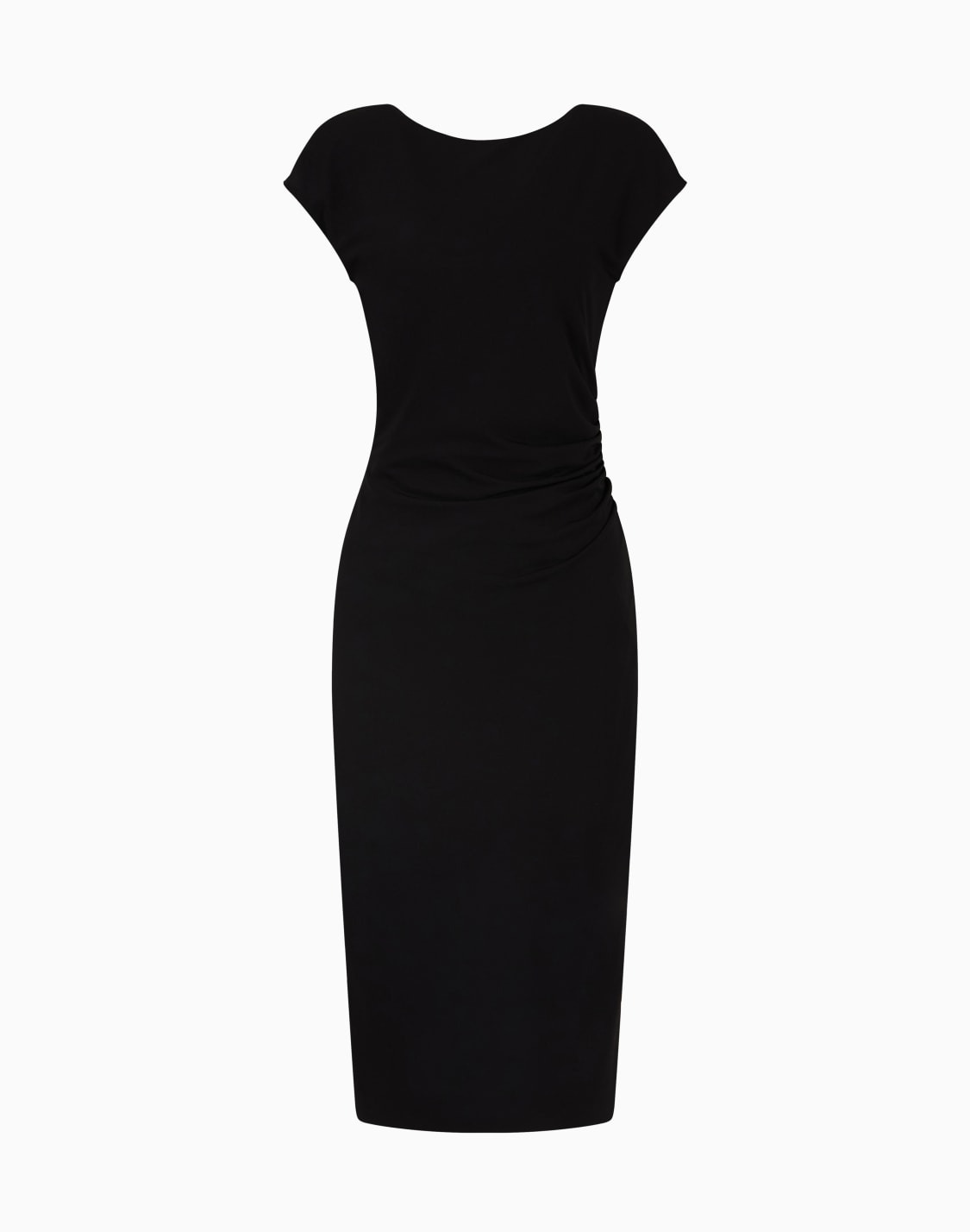 us-exclusive-short-sleeved-dress-in-milano-stitch-fabric-black--emporio-armani