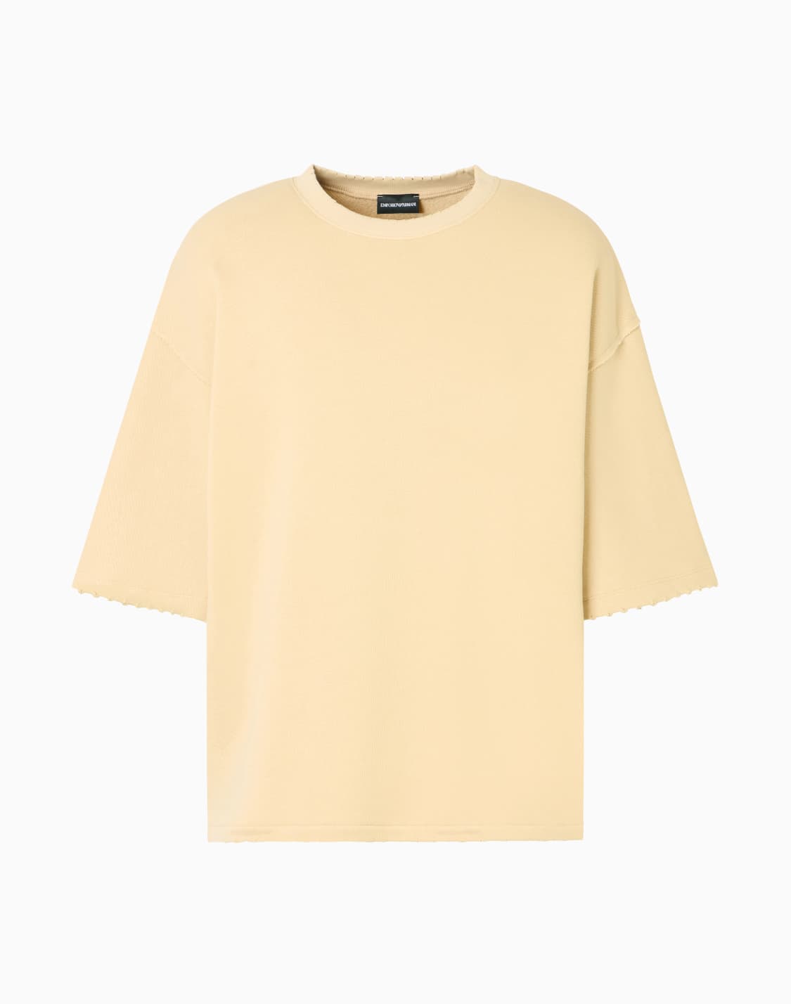 asv-short-sleeved-jersey-sweatshirt-with-worn-look-piping-beige--emporio-armani