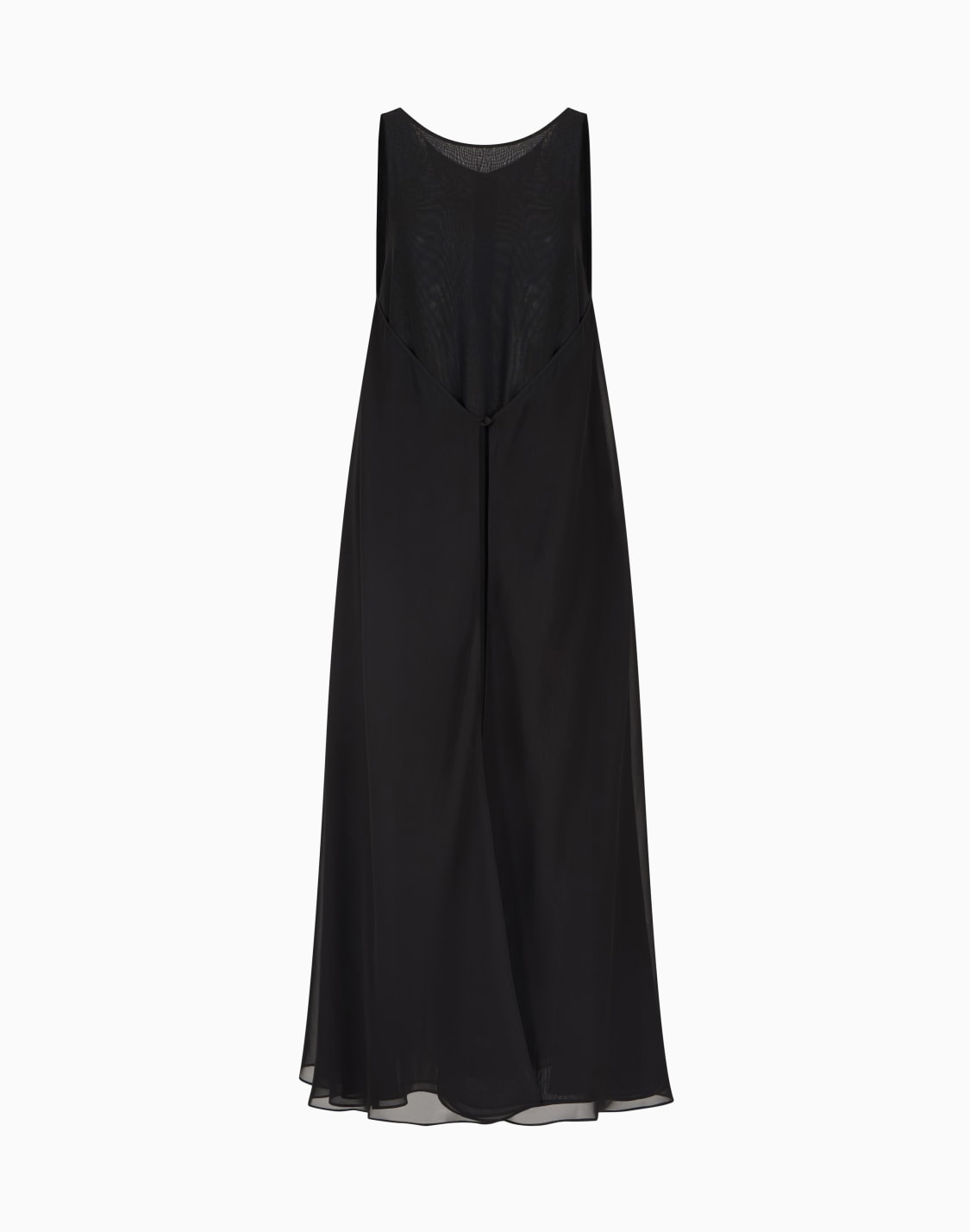 technical-georgette-long-dress-with-front-panel-black--emporio-armani