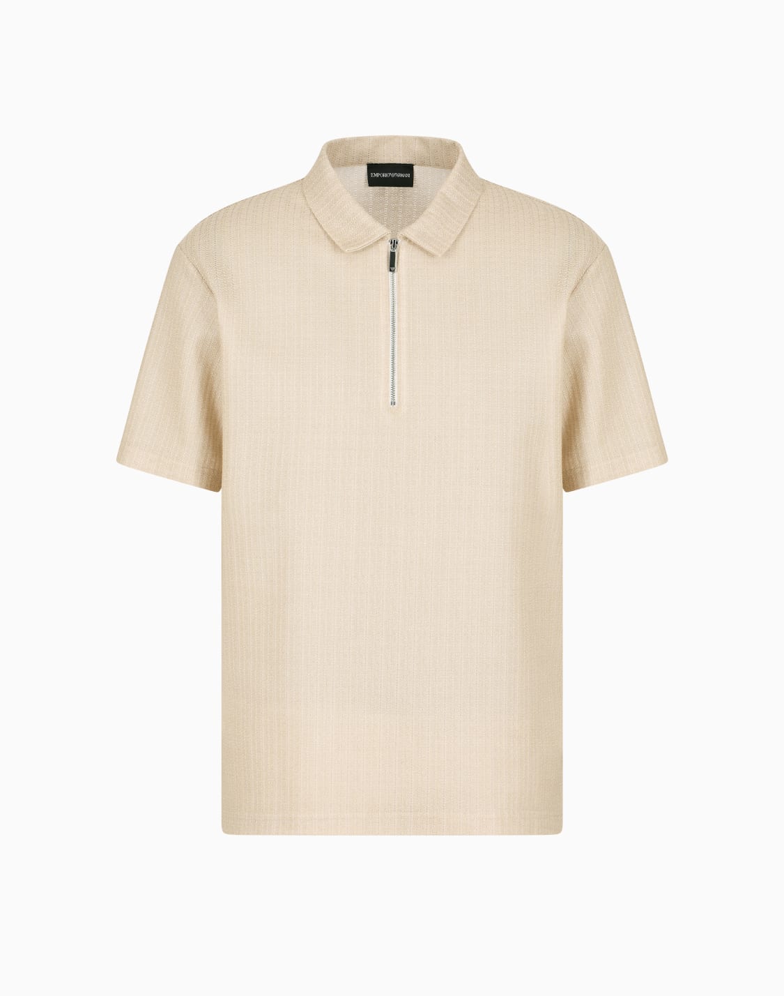 polo-de-punto-microcalado-con-cremallera-beige--emporio-armani