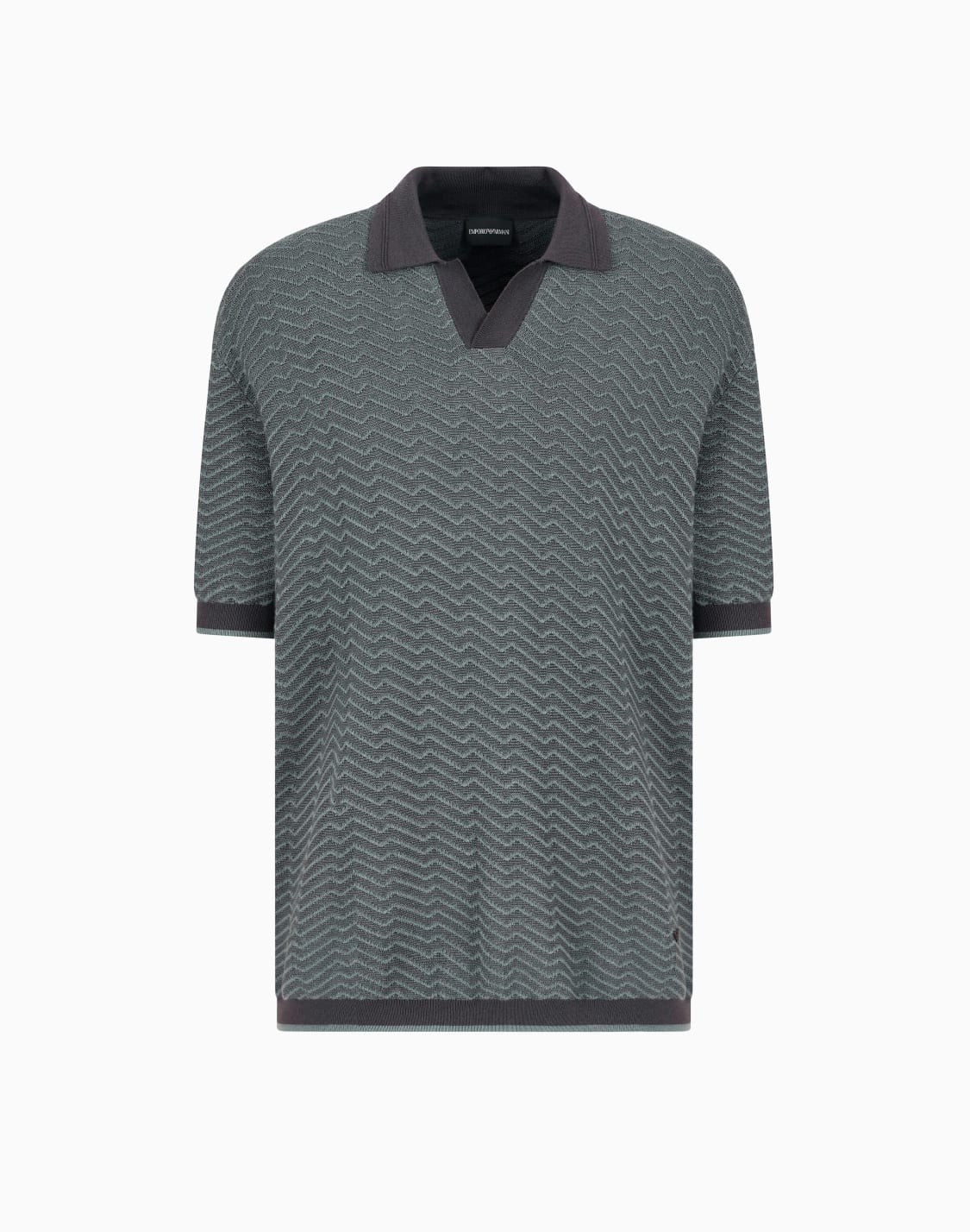 maglia-collo-polo-in-misto-lana-e-lyocell-punti-fantasia-asv-grigio--emporio-armani