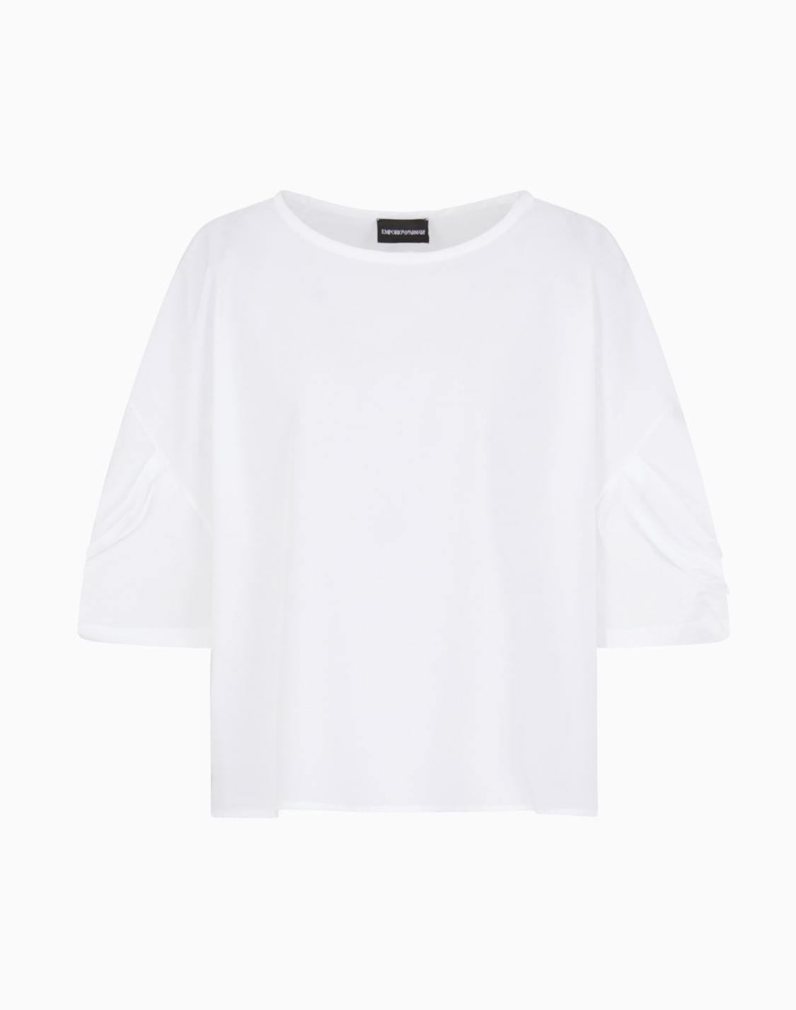 poplin-blouse-with-twisted-sleeves-white--emporio-armani